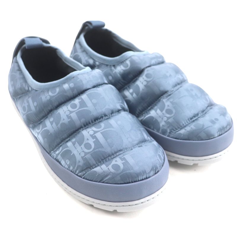 Dior Homme Nylon Leather Oblique Padet Snow Slipper Slip-on Blue Grey 41 — view 2