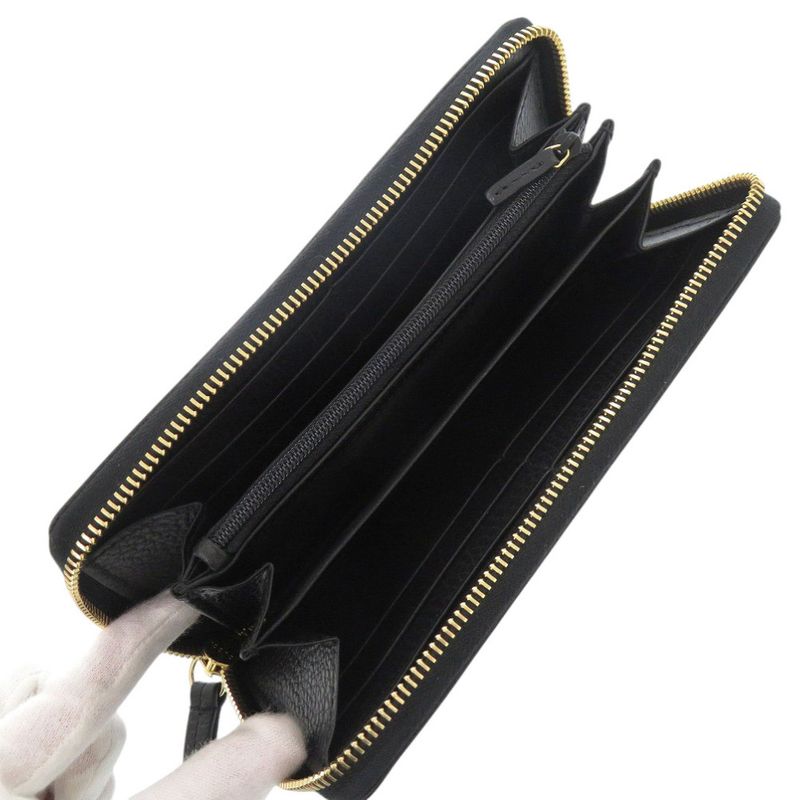 Gucci Round Zipper GG Marmont Leather Black Long Wallet 1001 — view 5