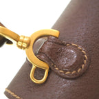 Gucci Bamboo Shoulder Handbag Leather Brown 0084 Vintage With Strap — view 9