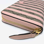 Gucci Wallet Pink GG Supreme Candy Cane Stripe Zip Around — view 3