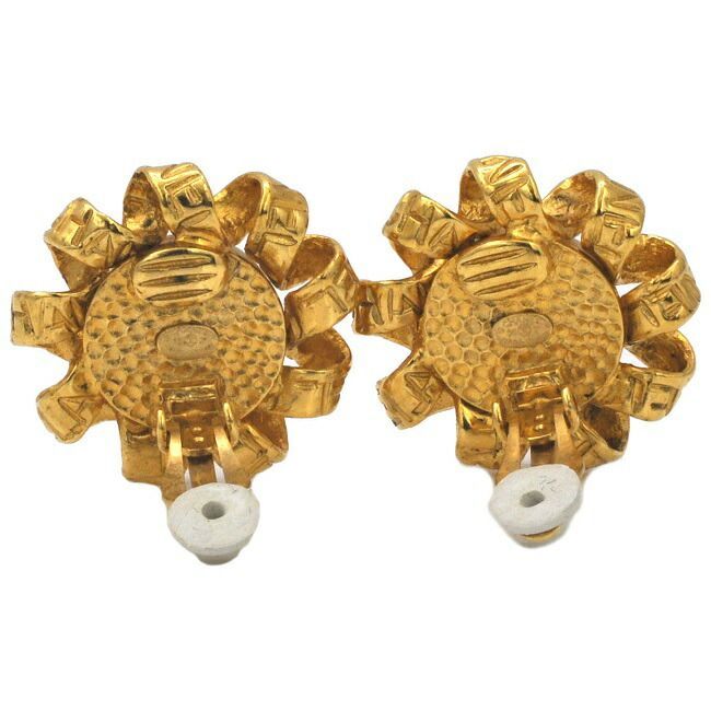 Chanel Earrings Gold White Accessories GP — view 7