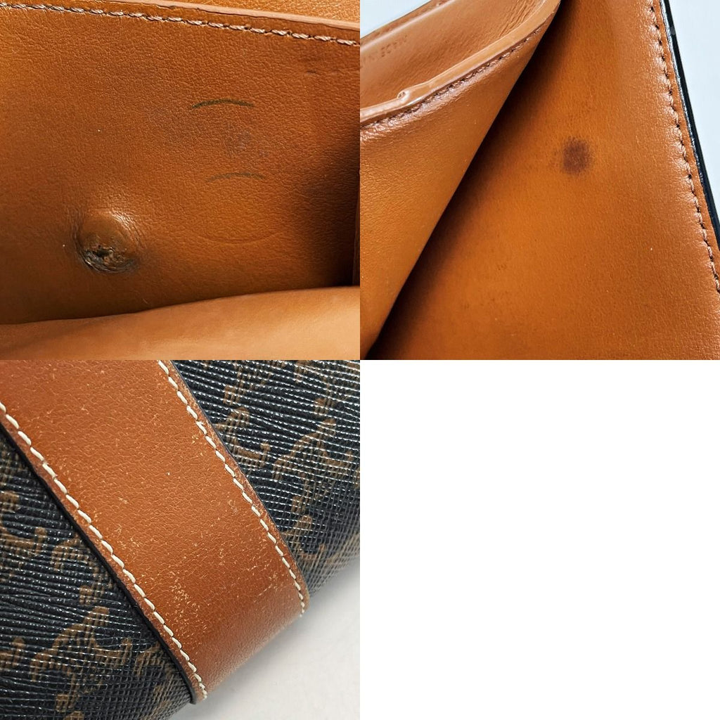 Celine Triomphe Brown Trifold Wallet Gold Hardware — view 8