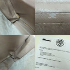 Hermes Sac A Depeches 38 Etoupe Taurillon Clemence F Stamp — view 8