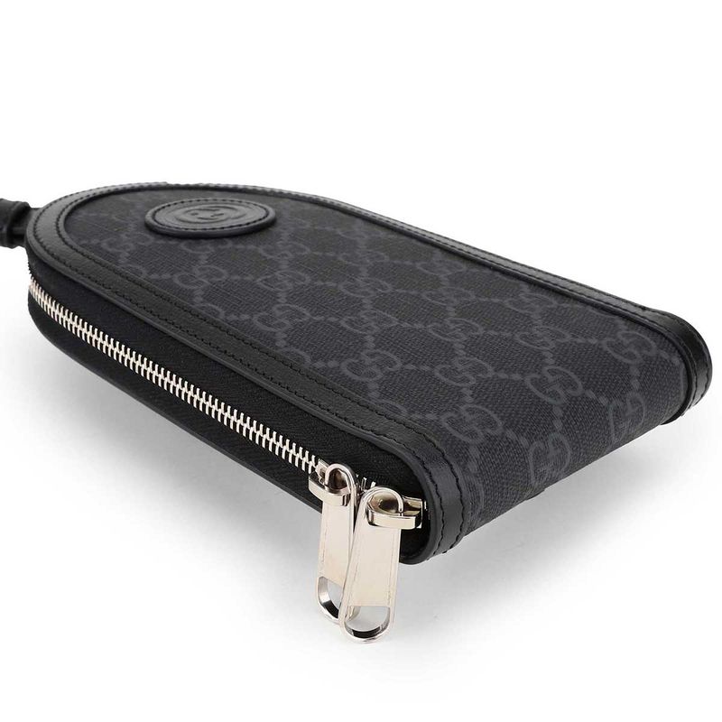 Gucci Shoulder Bag GG Supreme Black Gray — view 3