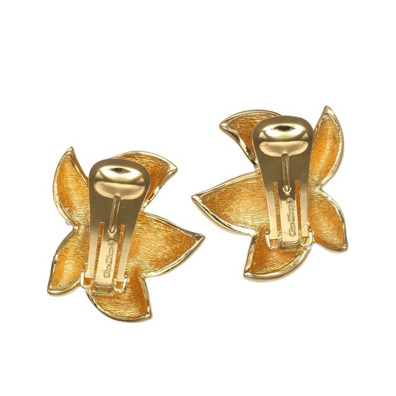 Christian Dior Gold Plated And Rhinestone 25.0 g Earrings — view 4