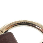 Hermes Carnaby Canvas Leather Brown Silver Hardware Engraved C Necklace — view 6