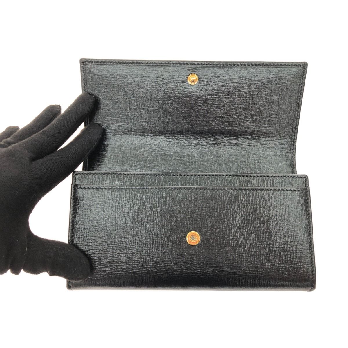 Gucci Long Wallet Interlocking G Marina Leather Black — view 6