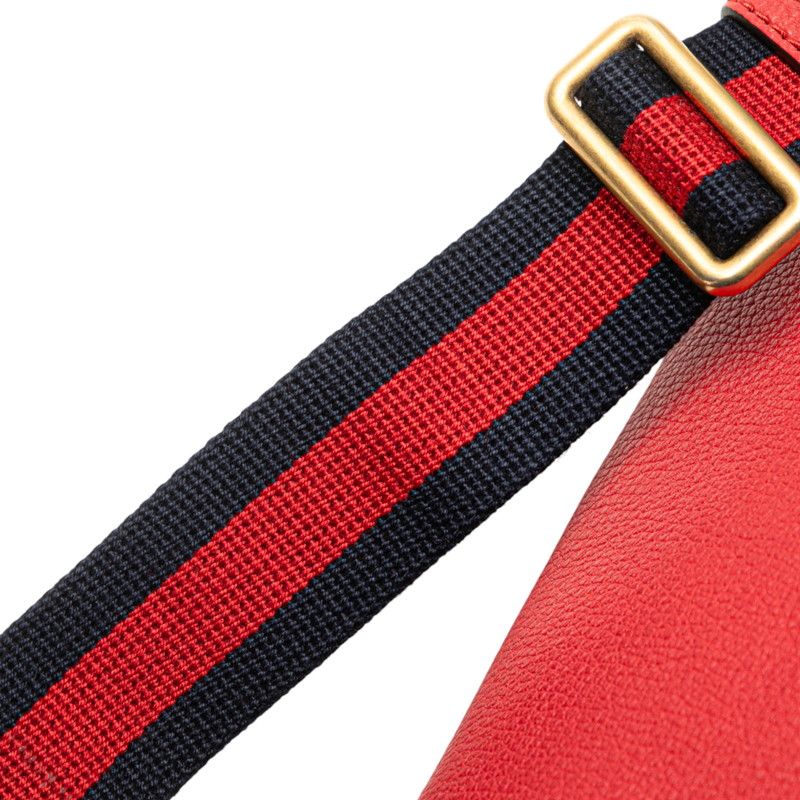 Gucci Logo Print Sherry Line Waist Bag Body Red Leather — view 5