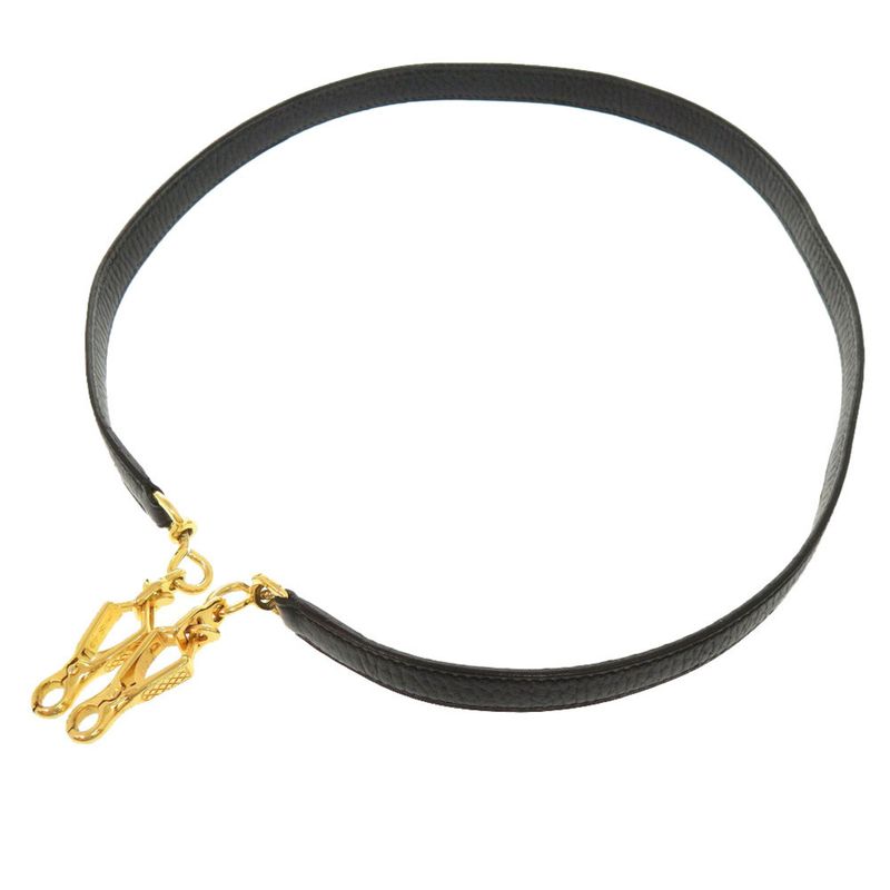 Hermes Kelly Strap Taurillon Cles Mance Black Gold Hardware Shoulder — view 4