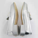 Chanel CC Logo Leather Loafers Silver Gold Hardware 37 1 2 — view 7