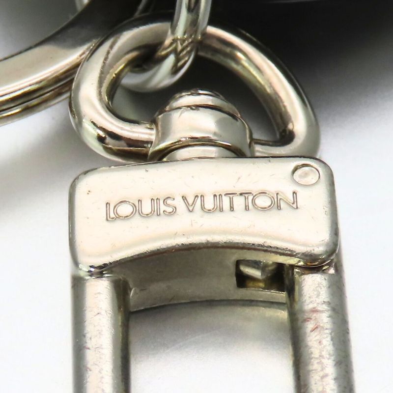 Louis Vuitton Key Holder Porte Cles Circle Metal Leather Silver Gray — view 2