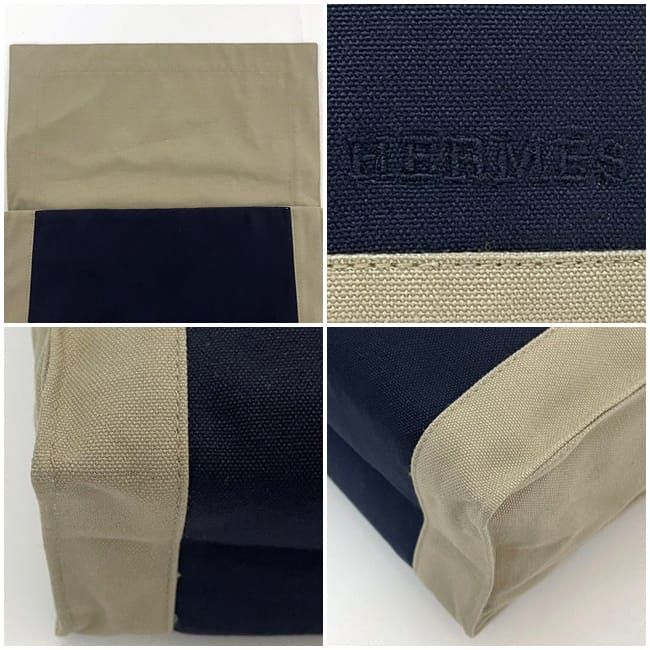 Hermes Clutch Bag Tapidocel Navy Beige — view 3