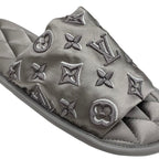 Louis Vuitton Homey Line Monogram Flat Shoes Satin Gray Slippers Room — view 8