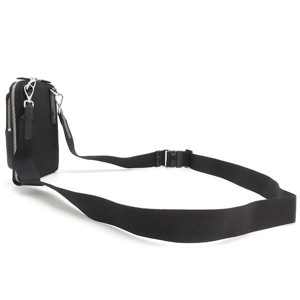 Prada Shoulder Bag Re-Nylon Smartphone Case Nylon Leather Black Silver Hardware — view 2