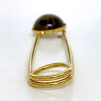 Fendi Pin Brooch Gold Beige Brown — view 4