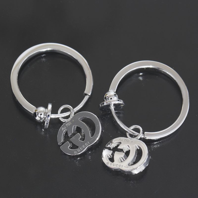 Gucci GG Running Diamond Earrings Hoop AU 750 Box E1497 — view 3