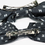 Chanel Barrette Aaa821 25 P Coco Mark Ribbon Black Silk Hair Accessory — view 6