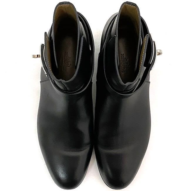 Hermes Short Boots Black Silver Hardware Kelly — view 6