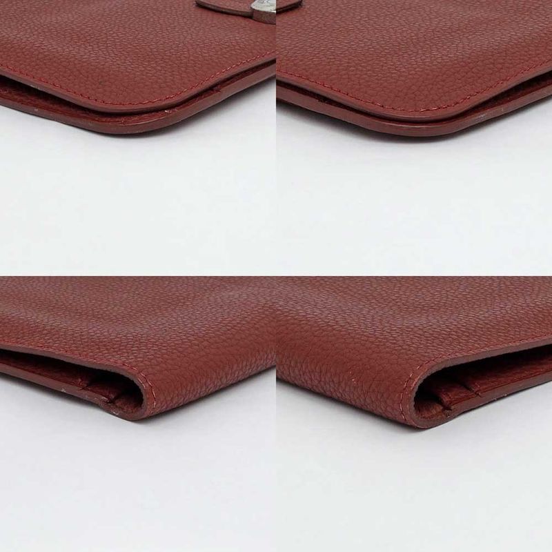 Hermes Dogon GM Rouge Ash Silver Hardware Togo E-engraved Leather Long — view 5