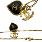 Chanel Coco Mark Heart Motif GP Chain Necklace Pendant Gold 02P — view 3