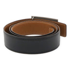 Hermes H Plate Belt Reversible Box Calf Togo Leather Black Brown — view 3