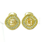 Christian Dior GP Rhinestone CD Logo Necklace Earrings Set Gold — view 8