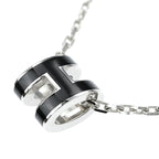 Hermes Necklace Pop Ash Mini Pendant H Black Silver-color Accessories — view 5