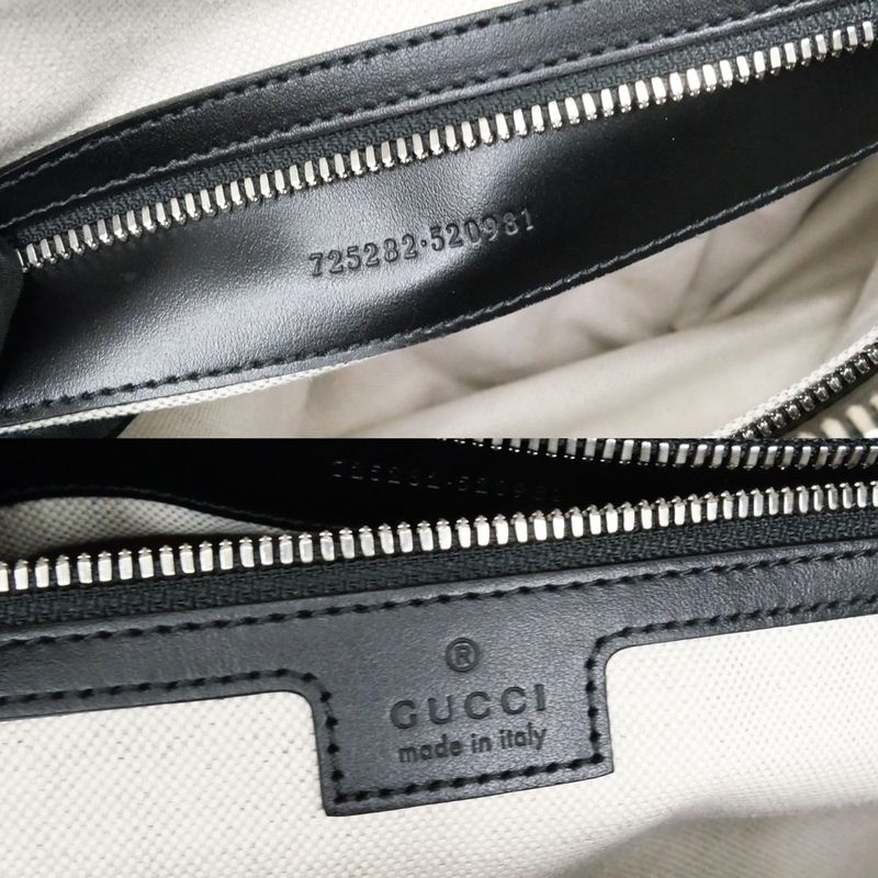 Gucci GG Embossed Boston Bag Black Leather 2-Way — view 8