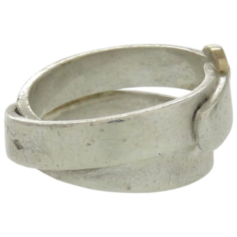 Hermes Double True 48 Size 8 Silver 925 18K Gold Ring 0222 — view 4