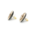 Chanel Earrings Gold Black Coco Mark Rhinestone Heart — view 3