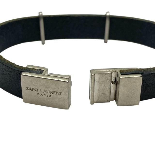 Saint Laurent Cassandra Bracelet Bangle Accessories YSL Logo Leather — view 6