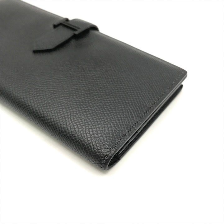 Hermes Bearn Souffle Veau Epsom Monochrome Bifold Wallet Black — view 5