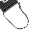 Gucci Croco Center Split Logo Shoulder Bag Black — view 6