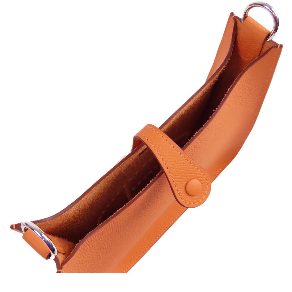 Hermes Evelyne TPM Sellier Orange Silver Epsom Shoulder Bag — view 4