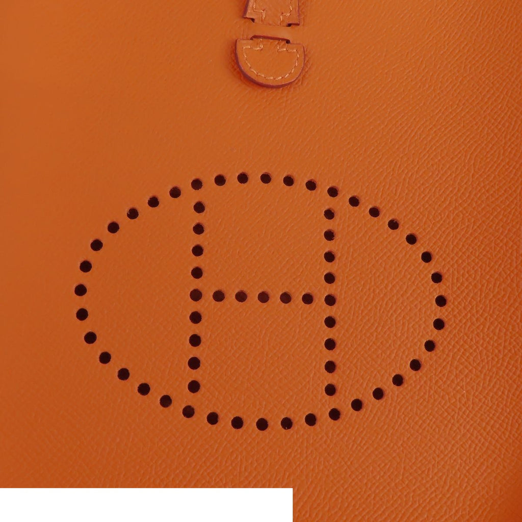 Hermes Evelyne TPM Sellier Orange Silver Epsom Shoulder Bag — view 5