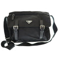 Prada Triangle Logo Nylon Messenger Shoulder Bag Black Aa