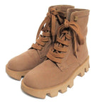 Prada Lace Up Combat Boots Short 35.5 Brown