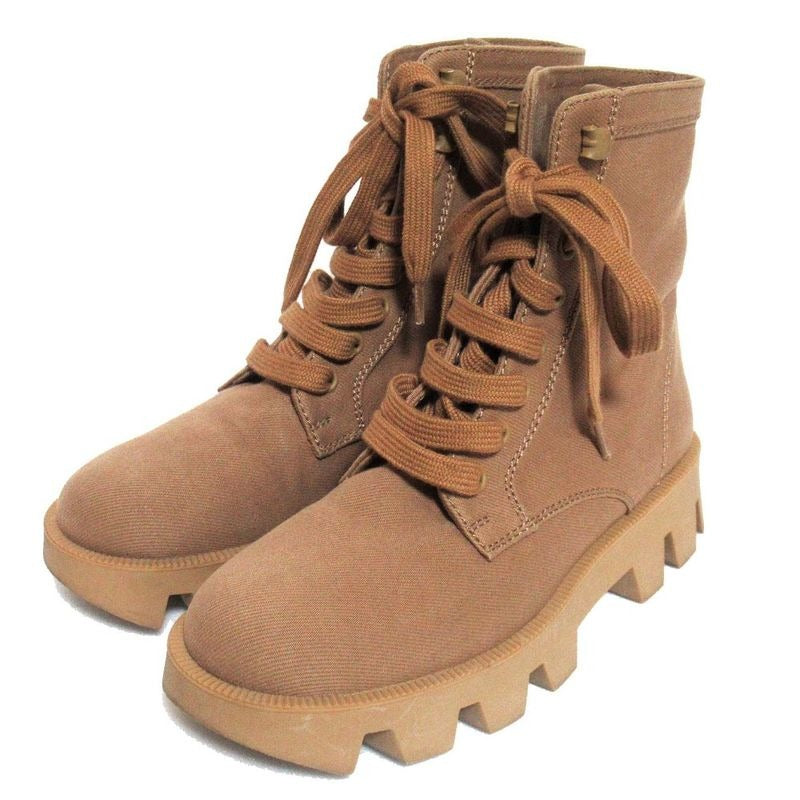 Prada Lace Up Combat Boots Short 35.5 Brown