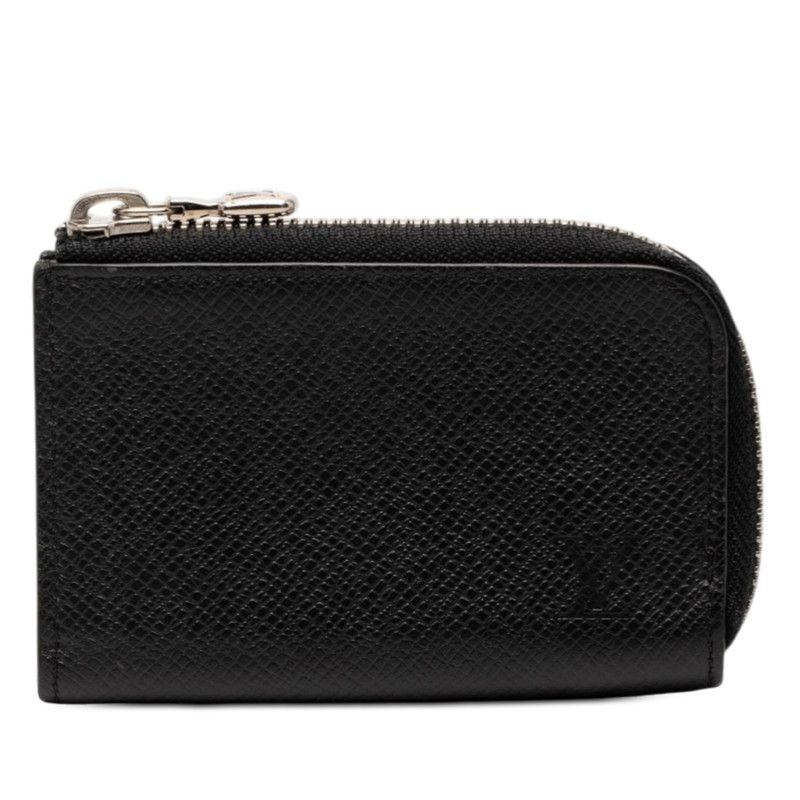 Louis Vuitton Taiga Porte Monnaie Jour Coin Purse L-shaped Zipper Noir Black