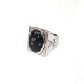 Louis Vuitton Chevalier Marblestone Ring Silver Black