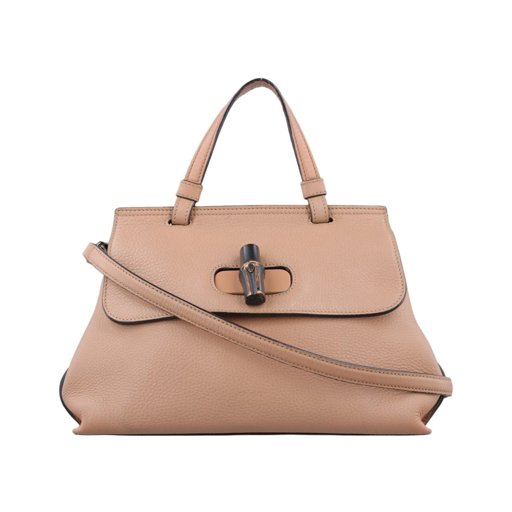 Gucci Bamboo Daily Camel Leather Shoulder