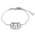 Dior Cat & D Metal Color Beads Silver Turquoise Blue Bracelet