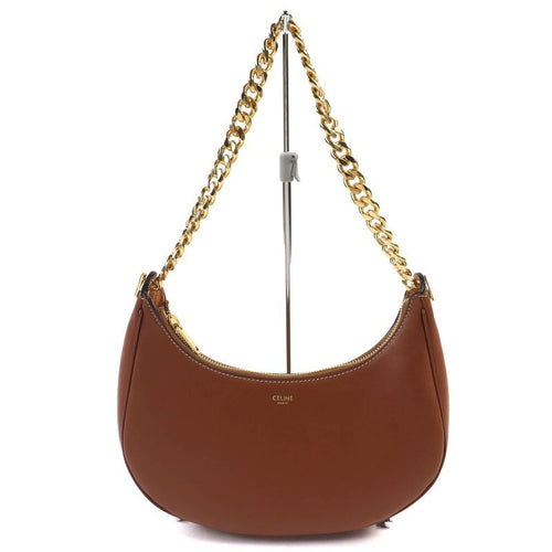 Celine 19958 Medium AVA Chain Leather Shoulder Bag Hobo