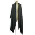 Hermes Jacquard Logo Fringe Large Shawl Scarf Black