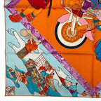 Hermes Scarf Carre 90 100% Silk Les Artisans D' Craftsmen Orange Box — view 5