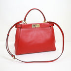 Fendi Peekaboo Shoulder Bag Leather Scarf