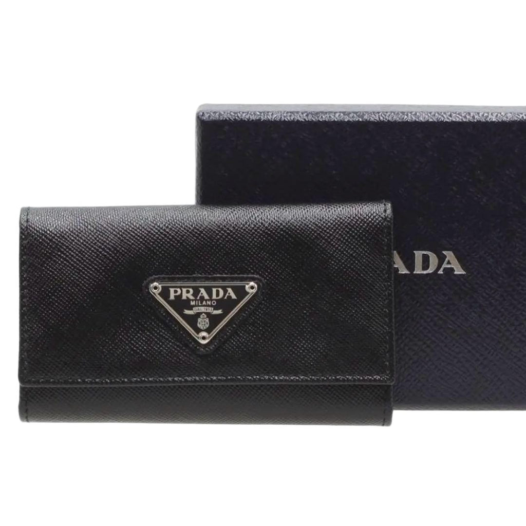 Prada Saffiano Leather Key Case Key Holder