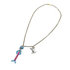 Louis Vuitton Animal's Zoom Kun Mp2928 Necklace Metal Enamel Gold Blue Pink — view 4