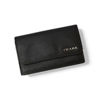 Prada Card Case Coin Business Holder Logo Leather Nero Black — view 2