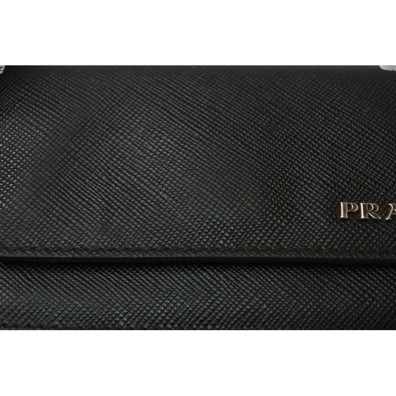 Prada Card Case Coin Business Holder Logo Leather Nero Black — view 5
